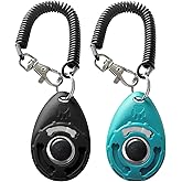 Dog Training Clicker with Sring Wrist and Keyring - Pet Dog Training Clickers for Puppy, Cat, Potty, Bird, Horse, Pet, Trainer Training Tools, Behavior Aids