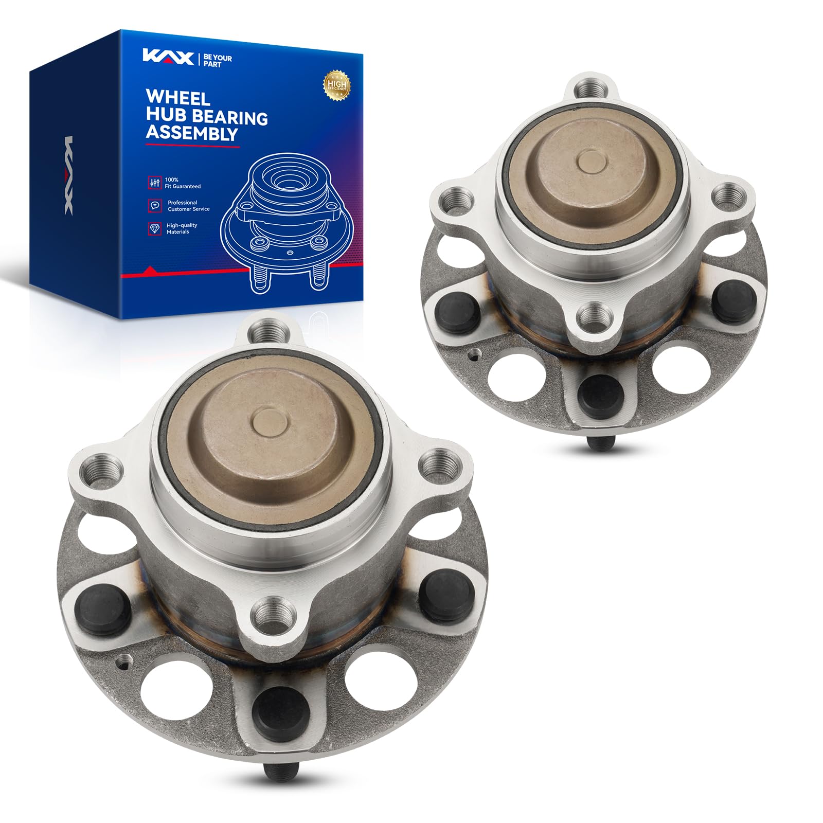 Photo 1 of KAX 512544 Pair Rear Wheel Bearing Hub Assemblies Compatible with 2013-2015 2018-2023 Honda Accord, 2015-2020 Acura TLX 5 Lugs W/ABS