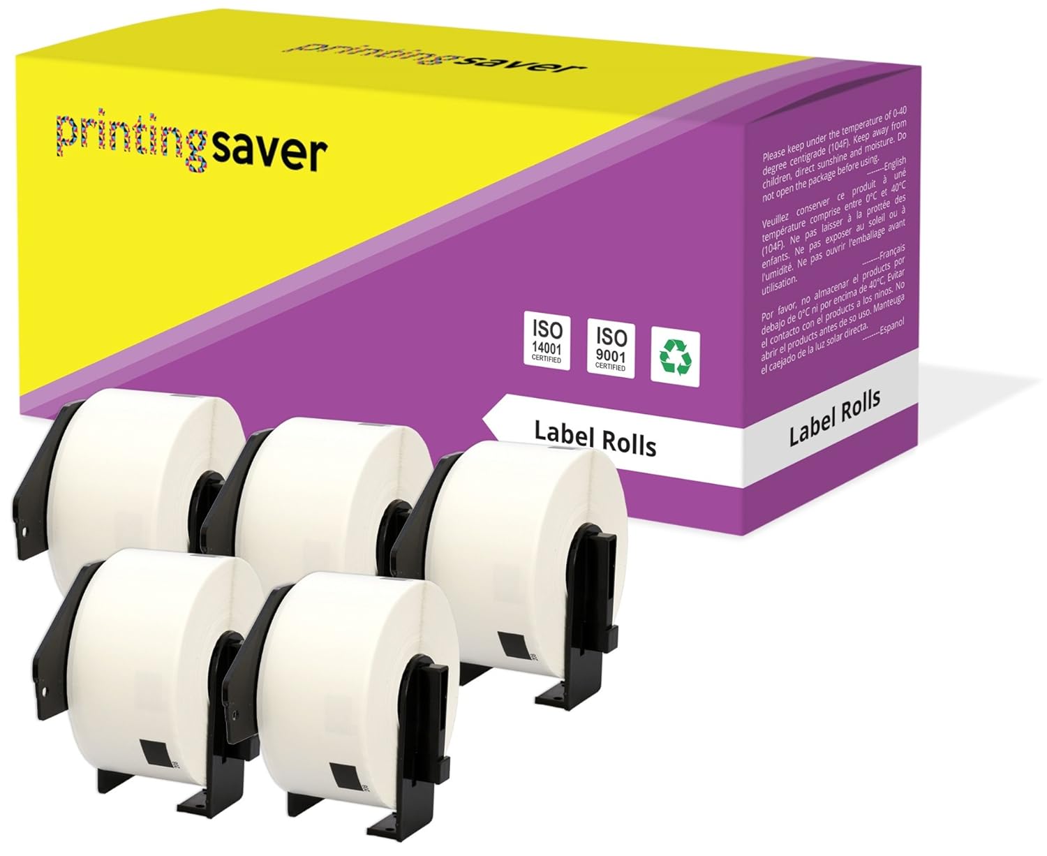 5 Compatible Rolls DK11208 DK11208 38mm x 90mm Address Labels for