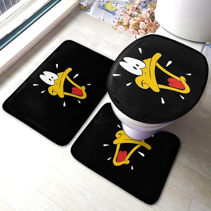 SKGQZD Daffy Duck Bath Mats 3 Piece Set Bathroom Carpet Set