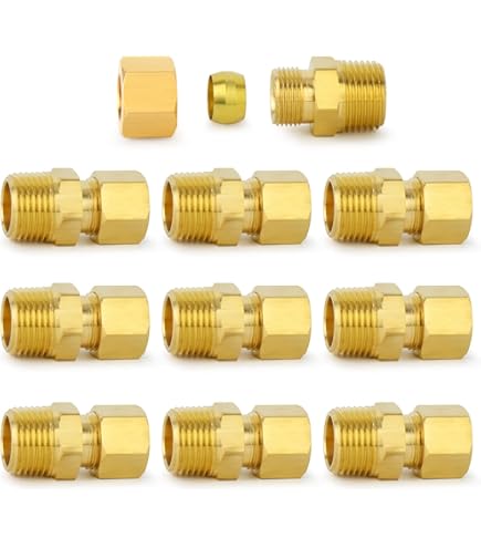 10 STKS Messing Remleiding Compressie Fittings Unies voor Effectieve