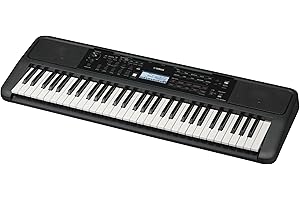 Yamaha PSRE-383 61 Key Portable Keyboard with Touch Sensitive Keys, Lesson & Record functions, Smart Chord, Battery Operation