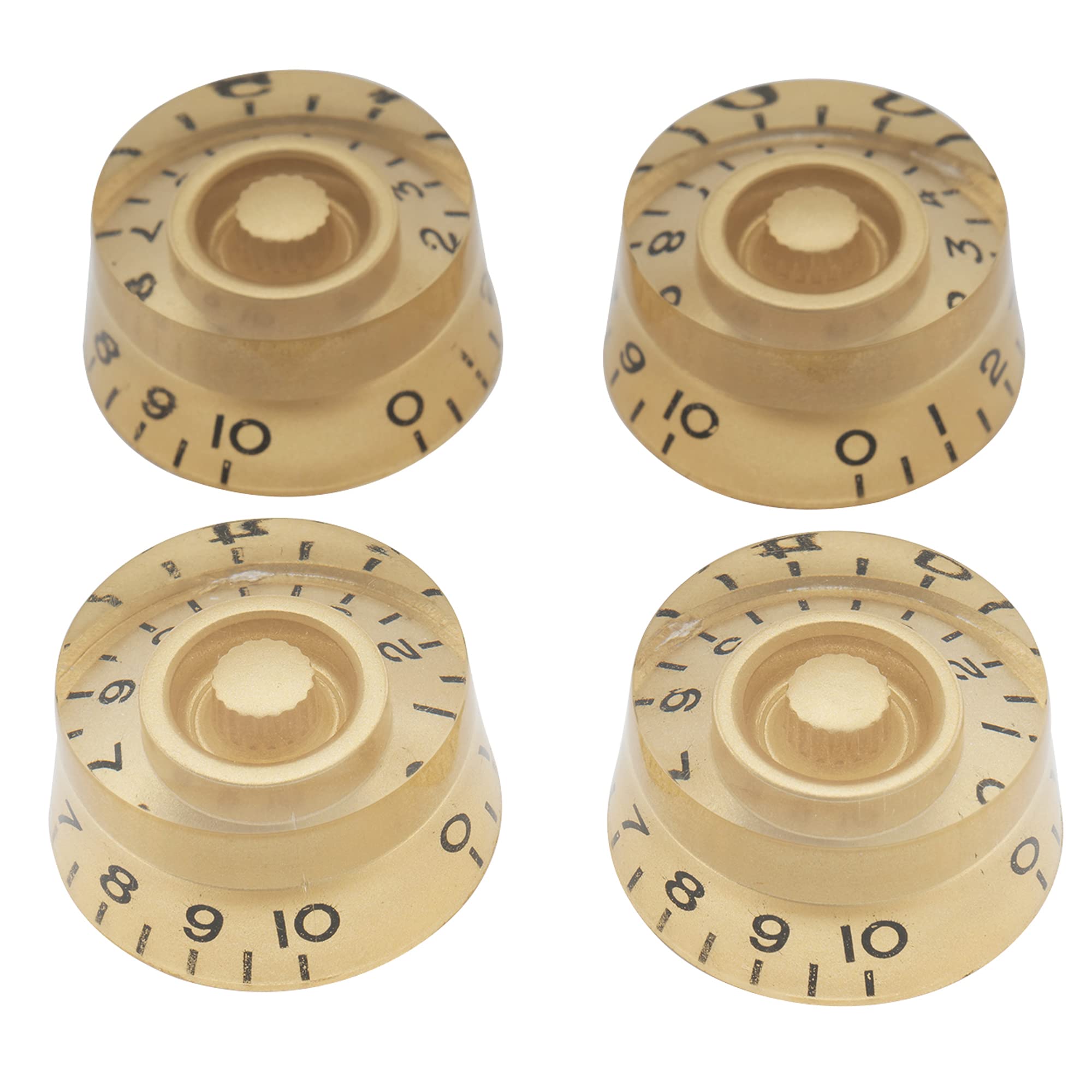 Musiclily Basic Metric Speed Knobs Tone Volume Control Knobs for Epiphone Les Paul SG Electric Guitar, Gold with Black Number (Set of 4) — image 1
