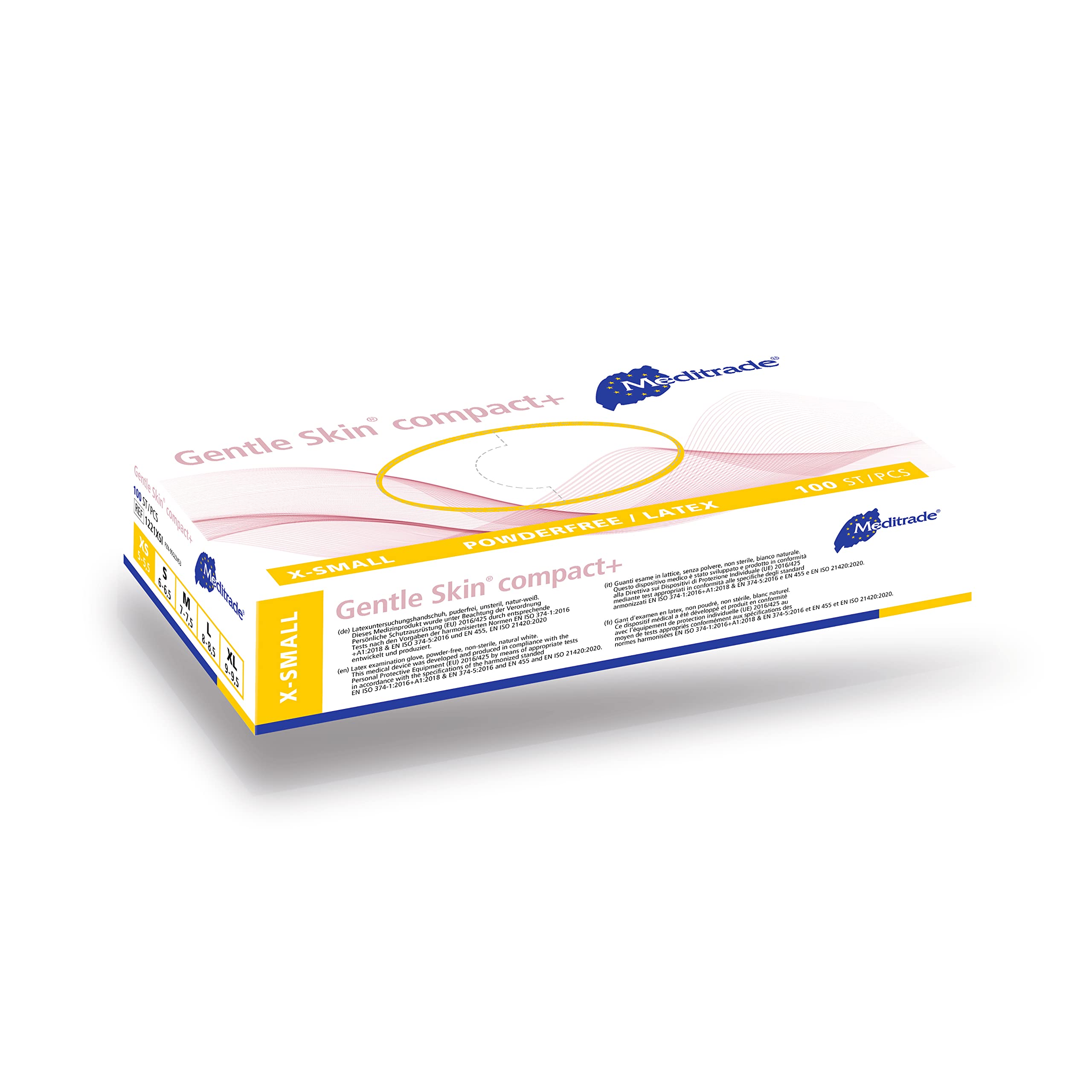 Gentle Skin Compact+, Latex Examination Gloves, X-Small, x100