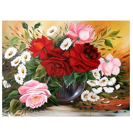 5d Broderie Diamant Peintures Veyikdg Belles Fleurs Rose