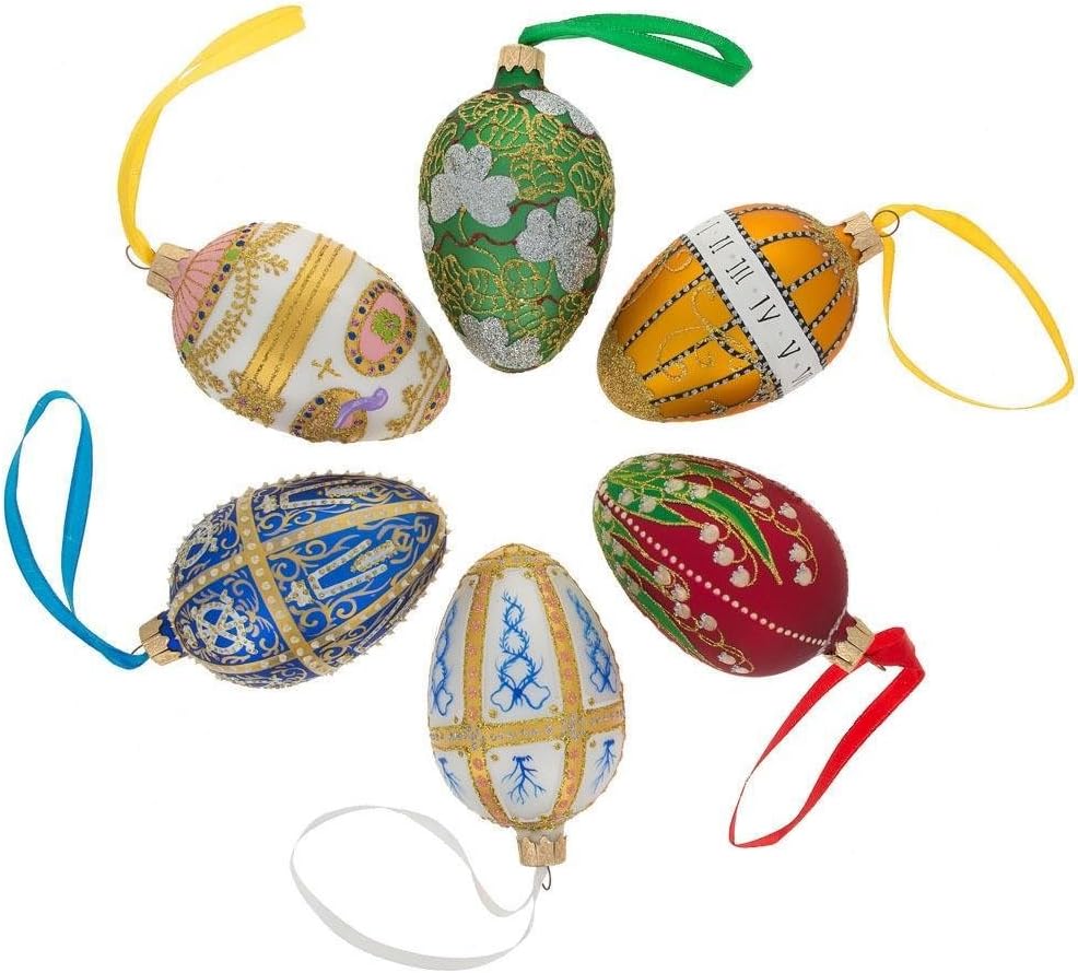 BestPysanky Red Geometric Ukrainian Egg Glass Christmas Ornament