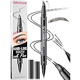 iMethod Curved Eyebrow Pen - Eyebrow Pencil, Brow Pencil 2-in-1 Dual-Ended Microblading Eyebrow Pen with Micro-Fork-Tip and P