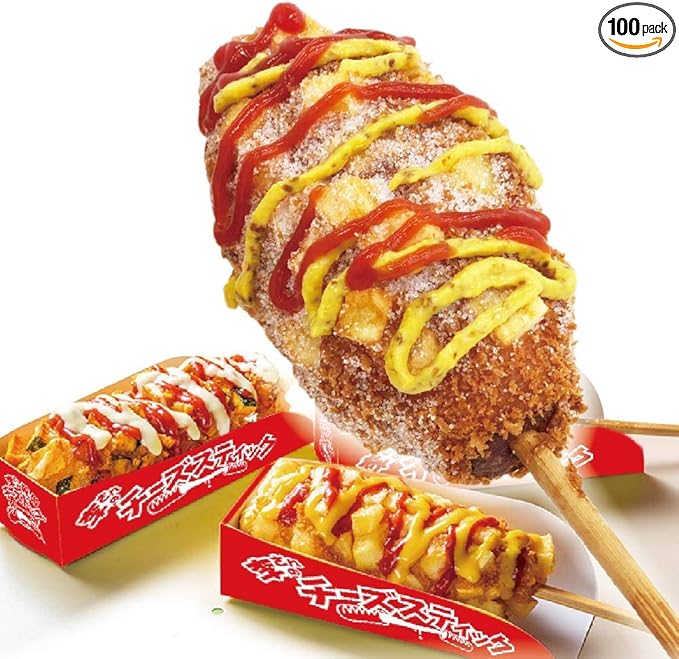 Amazon アウトレット品 業務用 冷凍 韓国 ポテト チーズハットグ 専用トレイ付100本セット ポスター のぼりpdfデータ付き 李さんの韓国チーズドッグ 李さんの韓国チーズドッグ 冷凍パン 通販