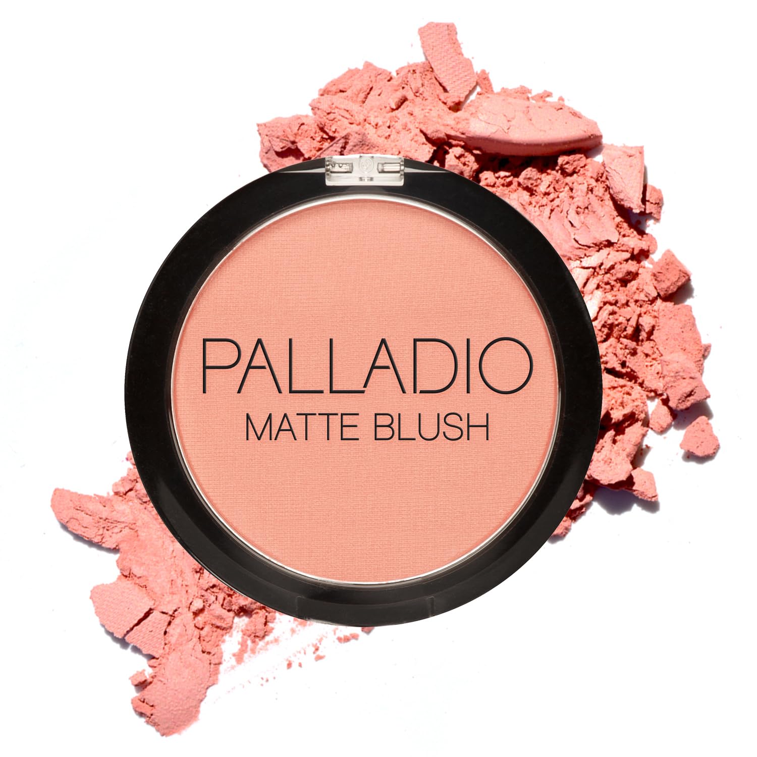 Palladio Matte Blush, Brushes onto Cheeks Smoothly, Soft Matte Look and Even Finish, Flawless Velvety Coverage, Effortless Blending Makeup, Flatters the Face, Convenient Compact, Peach Ice — image 1