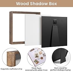 Califortree 5x5 Small Shadow Box Picture Frame with