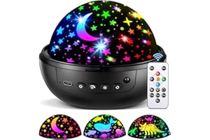 COOLNIGHT Night Light for Kids,93 Lighting+3 Films Kids Night Light Projector,Remote+Dimmable Star Projector,360° Ceiling Stars Glow in The Dark Stars,Christmas Gifts for 4 Year Old Boy Birthday Gift