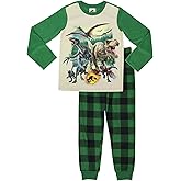 Jurassic World Boys' 2-Piece Longlseeves Top Pajama Set