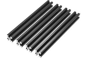 FEYRINX 4PCS 2020 V Type Aluminum Profile 500mm European Standard Linear Rail Anodized Black Extrusion Frame for 3D Printer