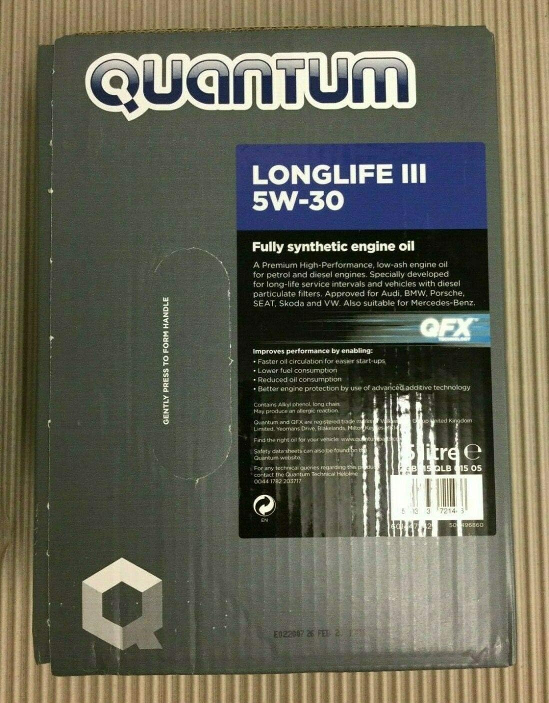 Longlife III 5w-30 Fully Synthetic Engine Oil 5l - Image 3