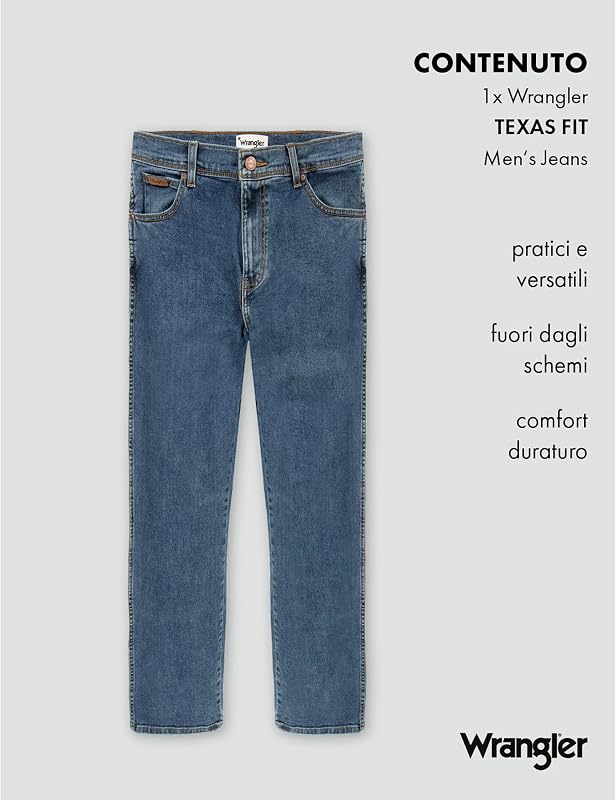 - Jeans Uomo - vestibilità Dritta Authentic - Texas - Stonewash