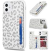 iCoverCase Compatible with iPhone 11 Case with Card Holder, Wallet Phone Case for Women Men RFID Blocking PU Leather Protective Case 6.1 Inch (Gray Leopard)