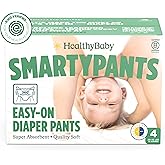 SmartyPants Pull Up Style Diapers | EWG Verified Safe & Plant-Based | Quilted 360 Waistband, Super Absorbent for Overnight Leak Protection |Training Pants by HealthyBaby | Size 4 (46 Count)