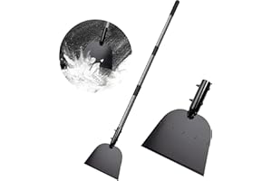Walensee Metal Snow Shovel 54”, Heavy Duty Floor Scraper & Ice Scraper, Flat Shovel for Driveway Sidewalk Garden Deck, Manual Push Plow for Snow Ice & Weed Removal, Back-Friendly Tool for Seniors