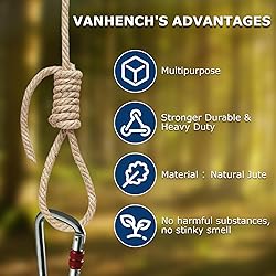 Vanhench Jute String Rope 10mm X100 Feet, Heavy