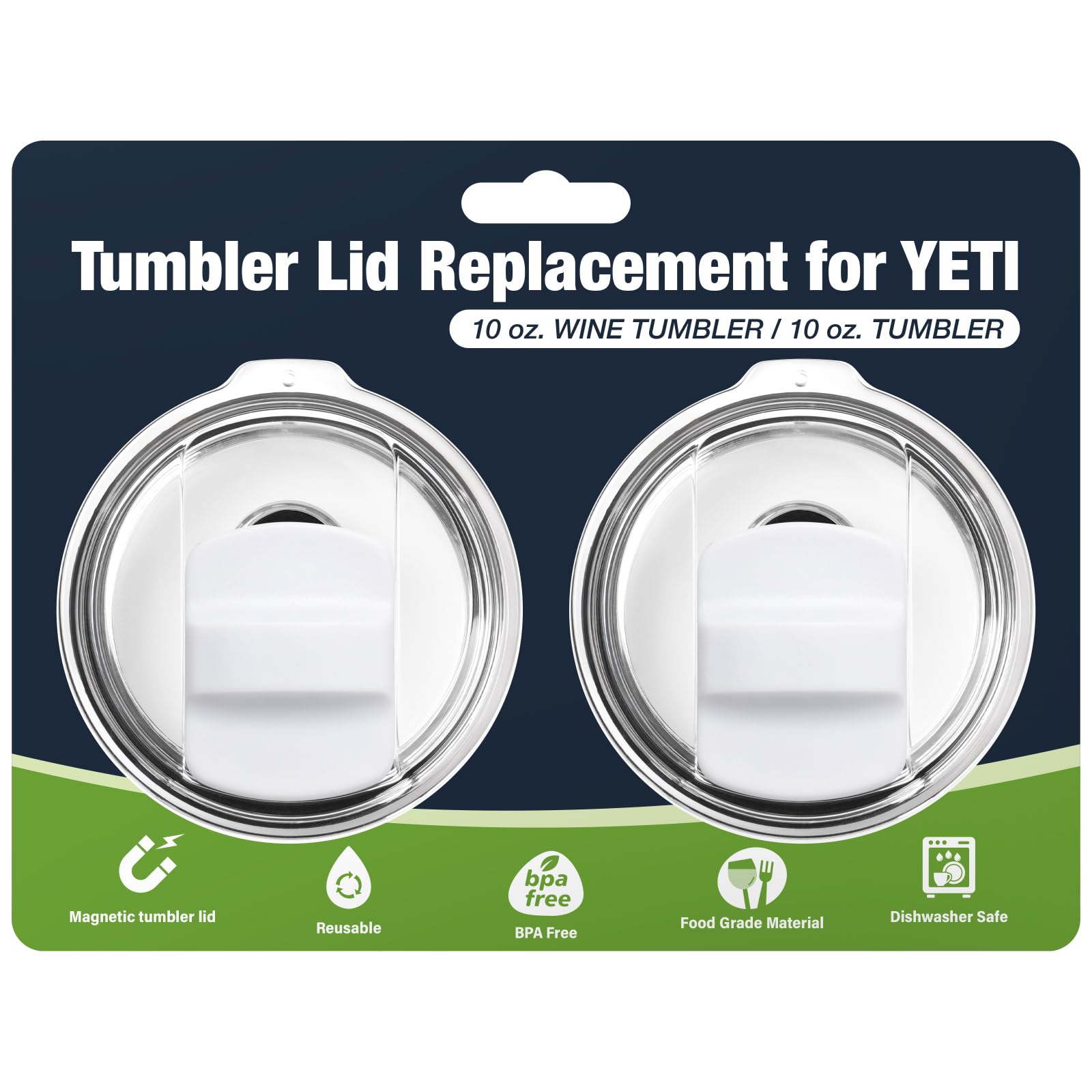 Photo 1 of 10 oz Tumbler Lids for YETI,Magnetic Tumbler Lid Replacement for YETI,BPA Free 2 Pack White Tumbler Lids