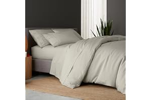 DOZ BY SIJO DOZ Duvet Cover Set, 100% Viscose derived from Bamboo, Organically Grown, Buttery Soft, Cooling Duvet Covers, High GSM, 1 Duvet Cover and 2 Pillowcases, 106"x90" (Fog, King/Cal King)