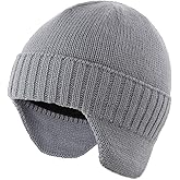 Home Prefer Mens Winter Hat Knit Earflap Hat Stocking Caps with Ears Beanie Hat