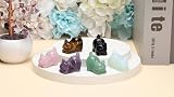 CrystalTears Amethyst Cat Figurine - Healing Crystal Decoration view 6