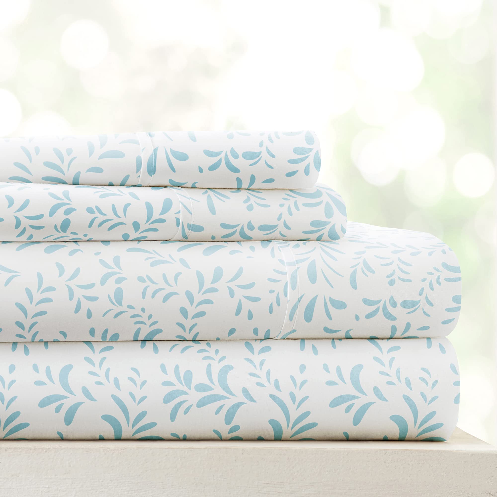 Linen Market 3 Piece Twin Bedding Sheet Set (Light Blue Vines) - Sleep Better Than Ever with These Ultra-Soft & Cooling Bed Sheets for Your Twin Size Bed - Deep Pocket Fits 16" Mattress