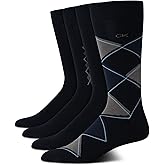 Calvin Klein Mens Dress Socks - 4 Pack Soft Cotton Blend Crew Length Work Socks for Men for Casual Business & Formal Wear