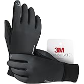 Deemii Winter Gloves Men Women Made with 3M Thinsulate, Lightweight Thermal Warm Gloves for Cold Weather with Touch Screen Fingers, Water Resistant Running Gloves for Cycling, Hiking, Driving