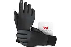 Deemii Winter Gloves Men Women Made with 3M Thinsulate, Lightweight Thermal Warm Gloves for Cold Weather with Touch Screen Fingers, Water Resistant Running Gloves for Cycling, Hiking, Driving