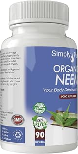 Simply Pure Neem Capsules 500mg 90 Vegan Organic Soil Association view 4
