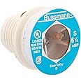 Bussmann S-6-1/4 6-1/4 Amp Type S Time-Delay Dual-Element Plug Fuse Rejection Base, 125V UL Listed, 4-Pack
