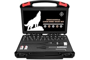 DESPWOLF Bore Sight Laser, Professional Red Laser Bore Sight Kit with 32 Adapters, Fit 0.17 to 12GA Calibers, Multiple Caliber Red Bright Laser Bore Sighter Powerful Support for All Gun, Rifle, Pistol