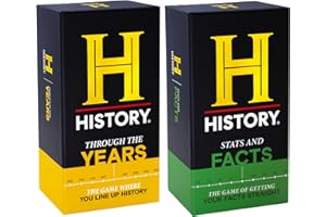 DYCE HISTORY Channel NEW Games Bundle - Stats & Facts and Through The Years - General Knowledge Super Trivia Chronology Timeline Card Game for Adults, Family & Teens in The Pursuit of Trivial Knowledge