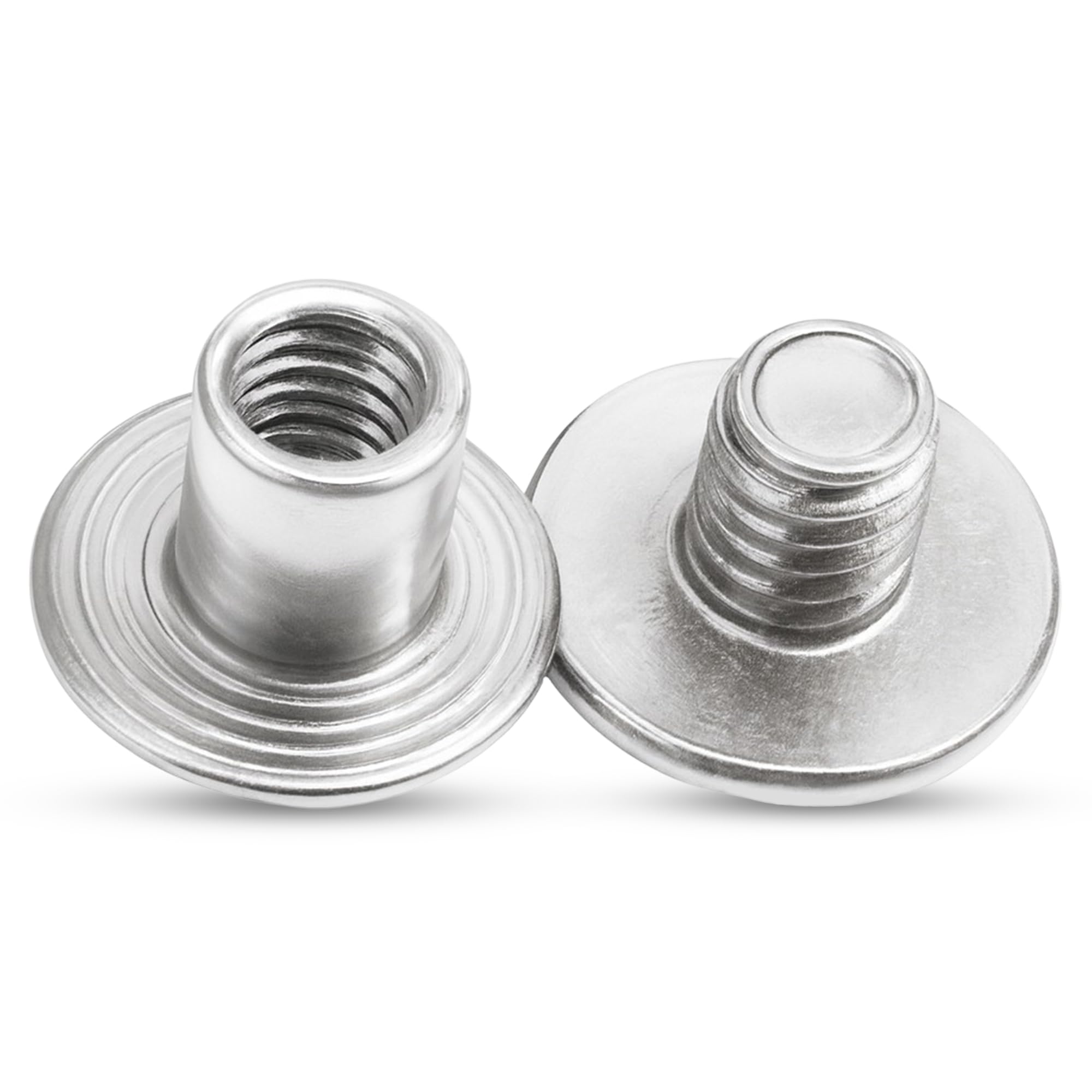 Weddecor Chicago Screw Rivets for Book Binding Arts Leather-Crafts Handicrafts DIY Decoration with Flat Head Anti Resistant, Durable Brass, 9mm x 6mm, Silver, 10pcs