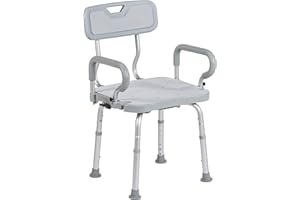 Drive Medical PreserveTech 360-Degree Swivel Shower Chair with Arms & Back, Grey