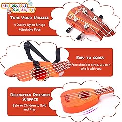 YOLOPLUS+ 17 Inch Kids Ukulele Guitar Toy 4 Strings