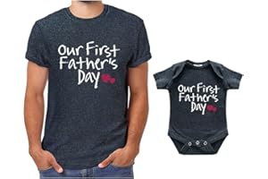 COMFIV Our First Fathers Day Father Son Matching Shirts Father Daughter Gift for Father's