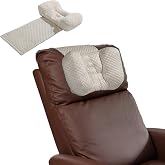 MABOZOO Neck Pillows for Recliners with Pocket,Headrest Cushion for Neck Pain Relief and Cervical Support,Recliner Head Pillow for Side Sleeping at Home, Office or Traveling (Coffee)
