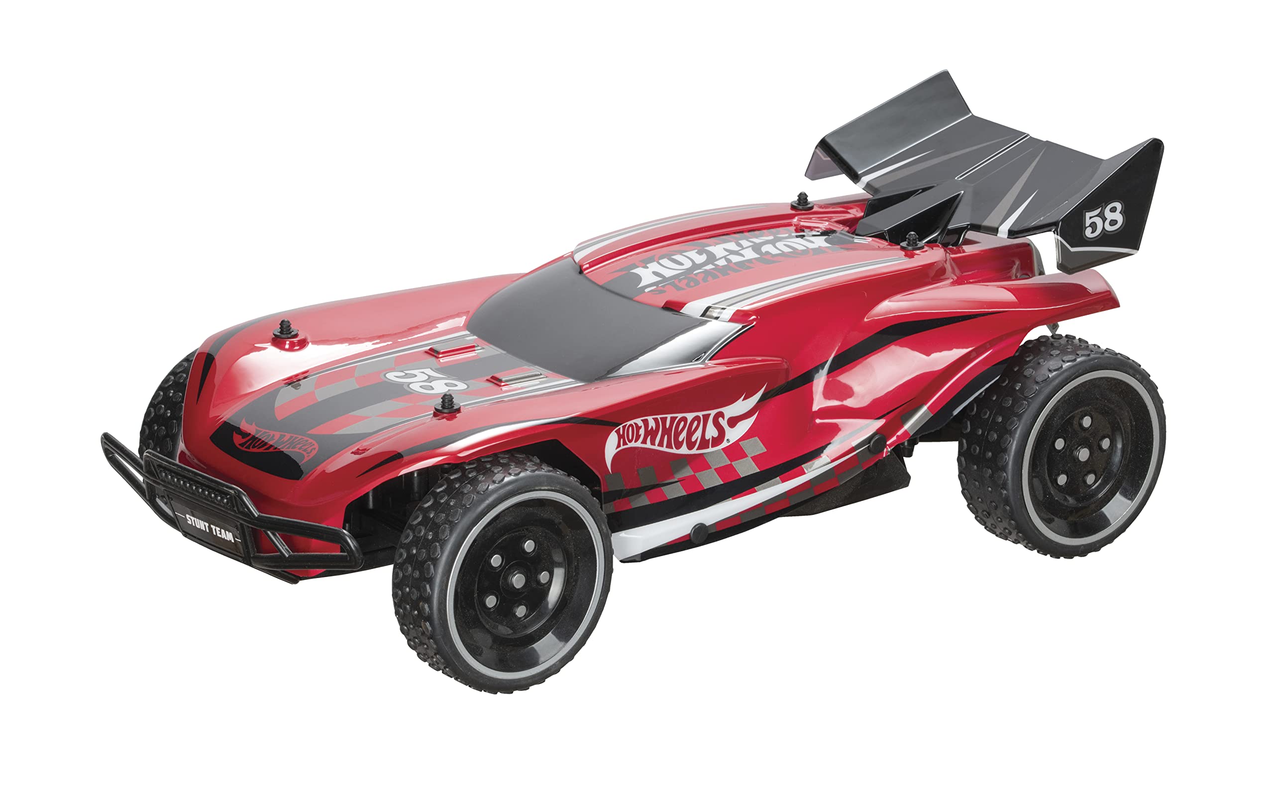 mondo Motors - Hot Wheels New Gator - Radio Controlled Car for Children in 1:10 Scale - 2.4 Ghz, Red - Black - White, 63652