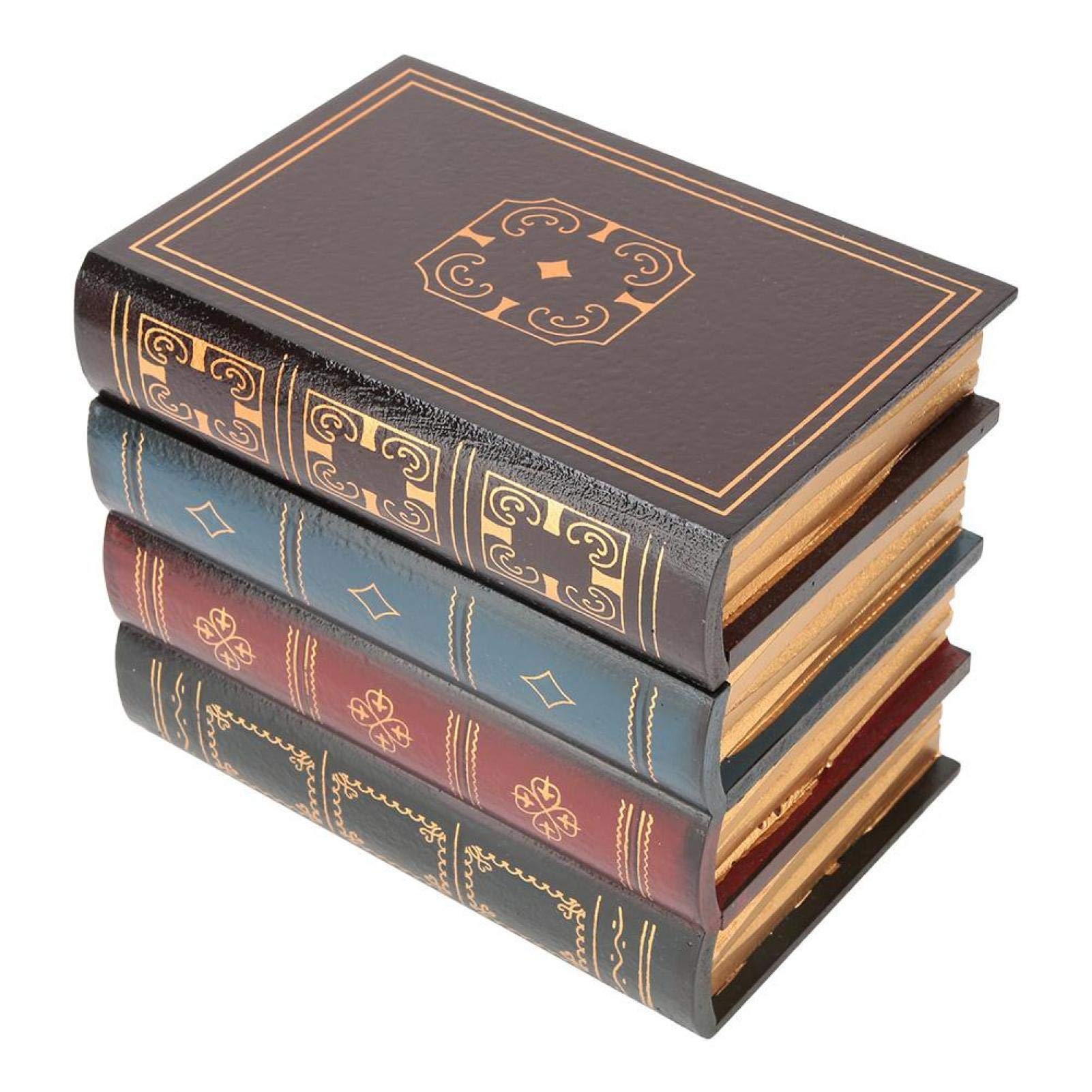 Fydun Storage Box European Style Vintage Decorative Fake Book Storage Box Antique Style Book Boxes Home Office Shelf Decoration (S)
