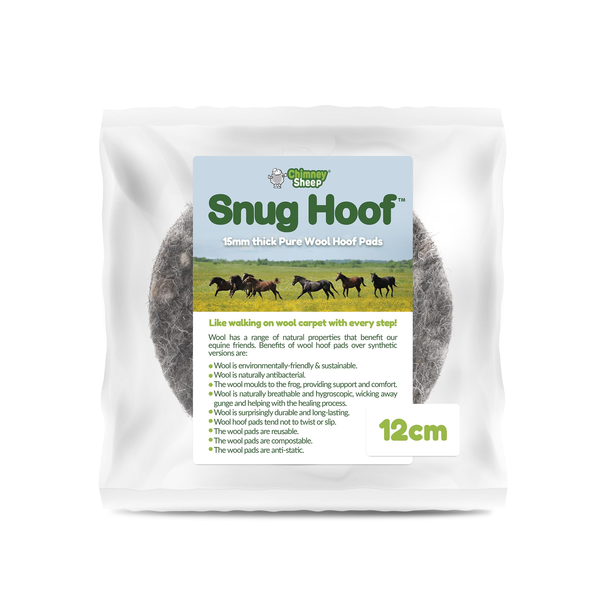 Chimney Sheep 12cm Snug Hoof Wool Felt Pad Inserts