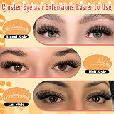 calphdiar 480Pcs Eyelash Clusters 40D+50D D Curl 8-18mm Natural Volume DIY view 3