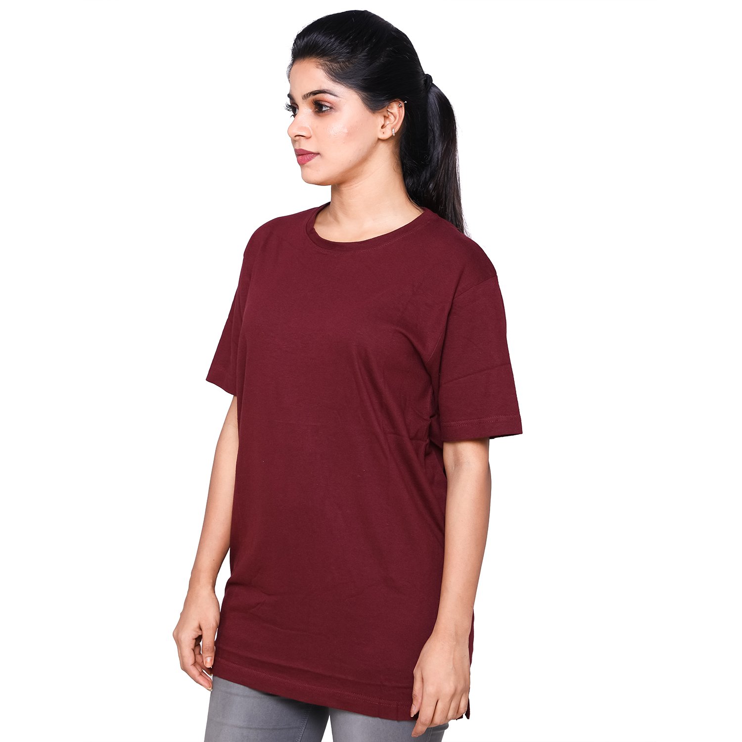easy 2 wear women's cotton casual t-shirts (b0797sth3t, maroon)