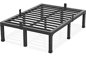 Yitong Angel King Bed Frame, 14 Inch High 3500 lbs Metal Platform, Mattress Foundation with Steel Slat Support/No Box Spring Needed/Noise Free/Non-Slip/Easy Assembly
