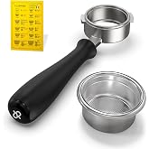 Rancilio Silvia Bottomless Portafilter 58mm - 3 Cup Basket Espresso | Naked Filter Holder, Authentic Italian Stainless Steel, Fits Home &amp; Commercial Machines, Group Head