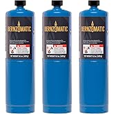 Bernzomatic Standard Propane Fuel Cylinder, Portable and Versatile for Torches, Camping Stoves, Grilling, Soldering, and Outdoor Cooking (3 Pack)