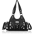 Angel Kiss Purses for Women Small Hobo Shoulder Bags Vagen Leather Multi-Pocket Tote Bag with Zipper
