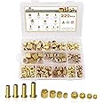 HASAOMOI 220PCS Compression Fittings Assortment kit - 4 sizes (1/4", 3/8", 5/16", 1/2") of Brass Compression Sleeve Ferrule, Insert and Nuts,Connect Lines for Air,Water,Fuel,Oil and Inert Gases
